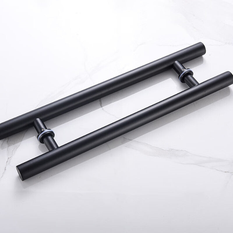 Deqi glass door handle, stainless steel door handle, round tube, thickened brushed frameless handle, 600mm long * 400mm hole spacing