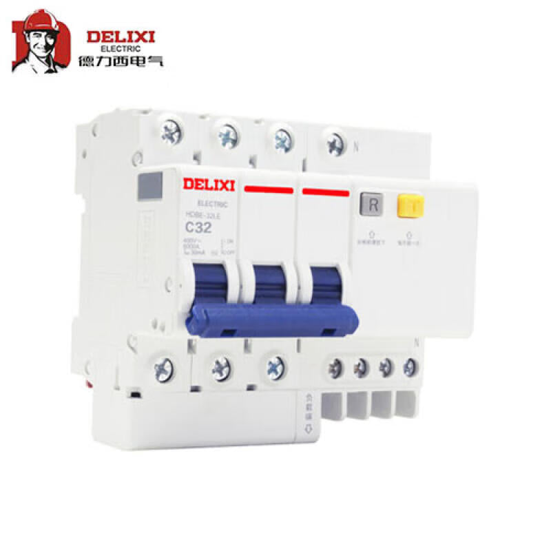 Delixi HDBE-32LE Leakage Circuit Breaker 32A 3/4 Pole