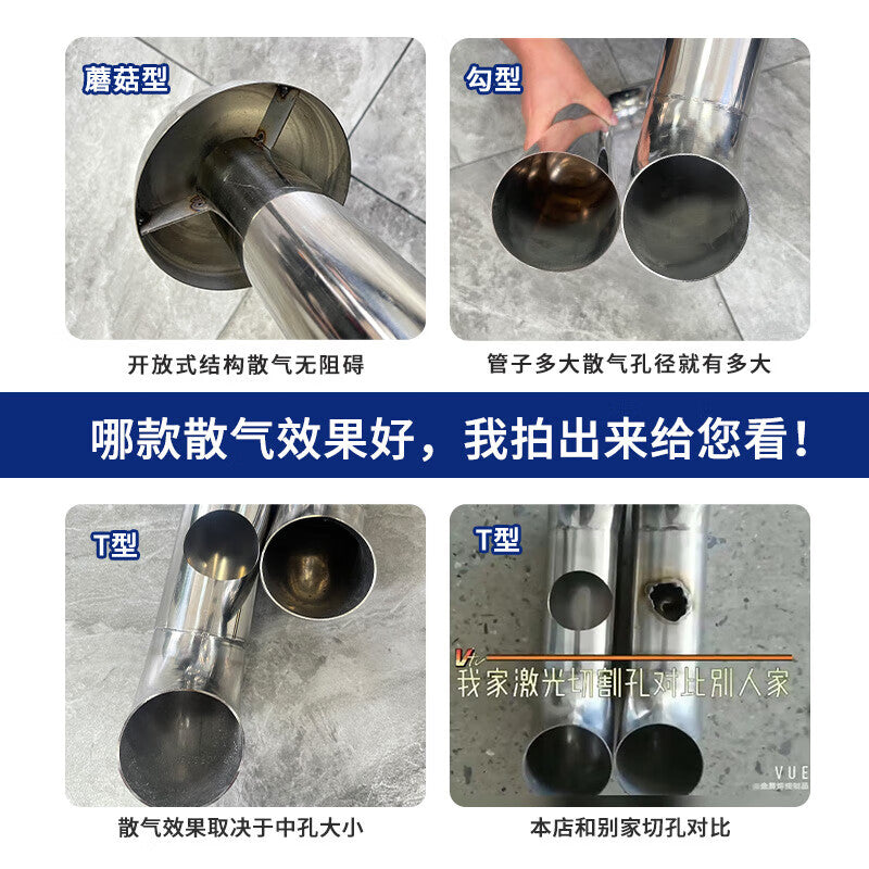 Henggu roof stainless steel exhaust pipe T-type exhaust pipe roof ventilated exhaust cap vent hole stainless steel customization