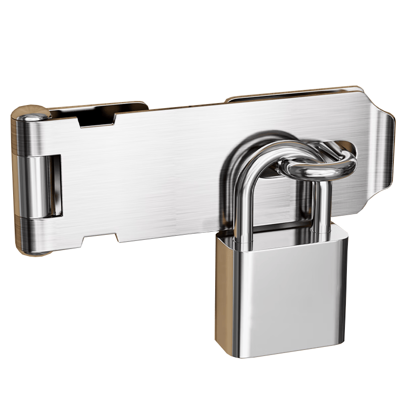 Beginner stainless steel latch with padlock, anti-theft bolt, door bolt, latch, door stop, stainless steel latch with 40 padlock