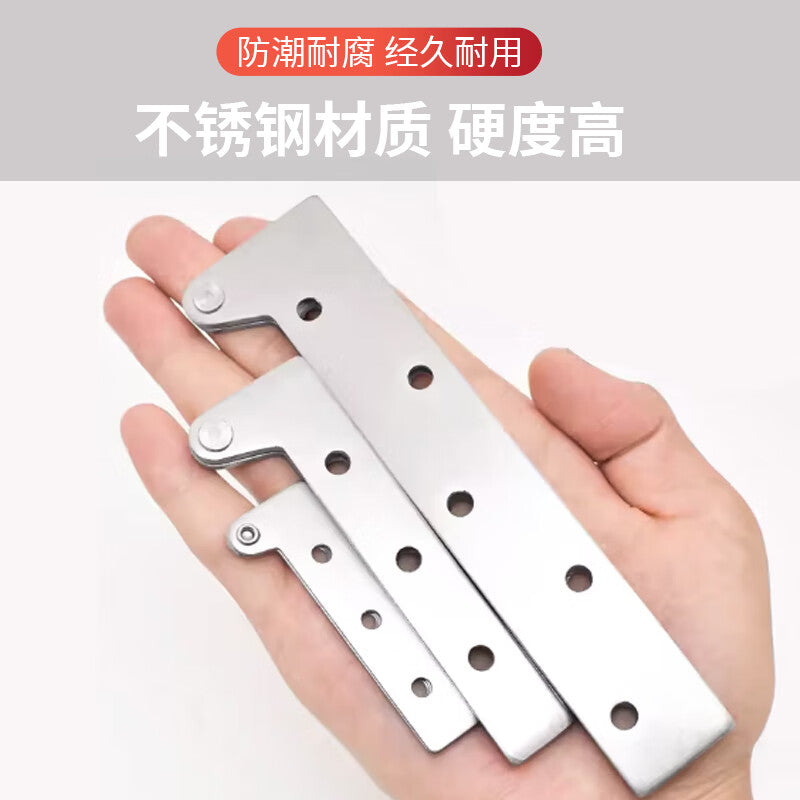 Deqi Stainless Steel Chicken Beak Hinge, Side-Swivel Window Hinge, Revolving Door Hinge, L-Shaped Hinge Door and Window Hinge Accessories, Large Size