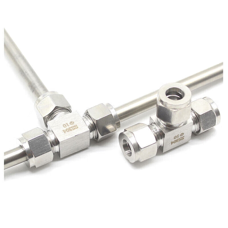 Kaying Stainless Steel Compression Fitting, Equal Diameter Three-Way Connector, 10mm Outer Diameter