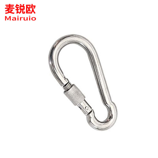 Merio 304 Stainless Steel Climbing Carabiner, Spring Buckle, Safety Buckle, Chain Ring Buckle, M12*140 Nut Type (1 piece/box)