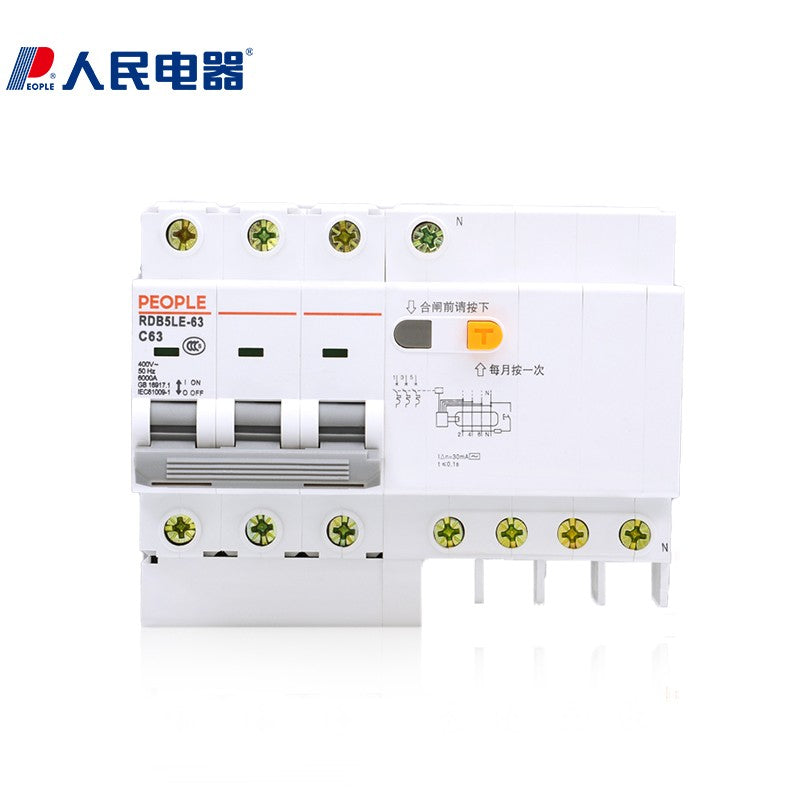 20A RDB5LE-32 C20 4P Residual Current Circuit Breaker