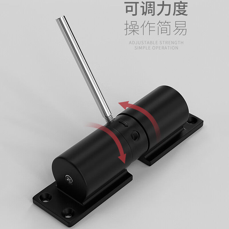 Automatic door closer, for wooden doors and sliding doors, household use, soft-close mechanism, black [20-60kg]