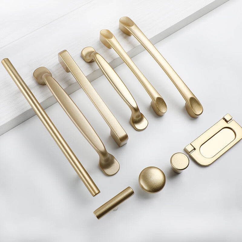 Platinum Modern Minimalist Gold Cabinet Drawer Handles, Cabinet Door Handles, Shoe Cabinet French Wardrobe Handles, 7508-96 Hole Spacing