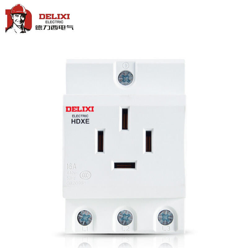 Delixi Electric HDXE rail socket; HDXE socket four plugs 16A