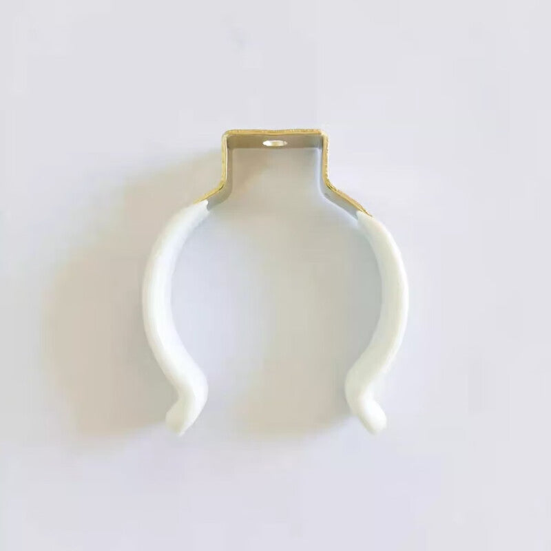 Shanhe Industrial Products Coated Insulating Stainless Steel Spring Clip Fixing Clip Pipe Buckle U-shaped Clamp Lamp Tube Clip Water Pipe Spring Clip Bracket White Coated 40mm Suitable for Diameter 40mm