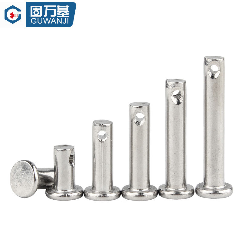 Guwanji GB/T 882 Stainless Steel Pin, Flat Head Cylindrical Pin with Hole, Positioning Pin, Clip Pin, National Standard Fastener Collection M4x35 [10 pieces]
