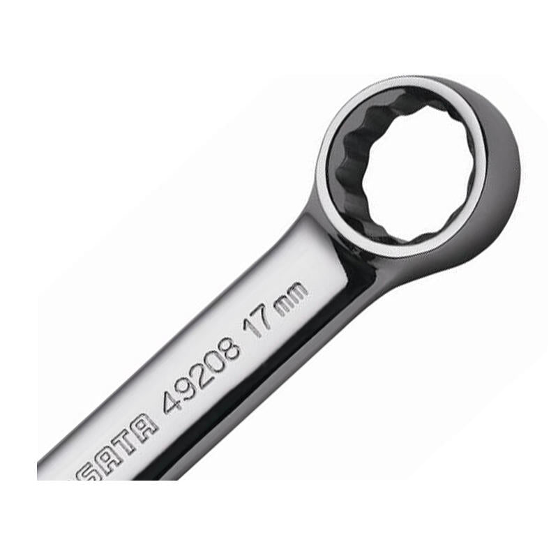 SATA 49205 Dual-Purpose Short Wrench – Fully Polished, 14mm