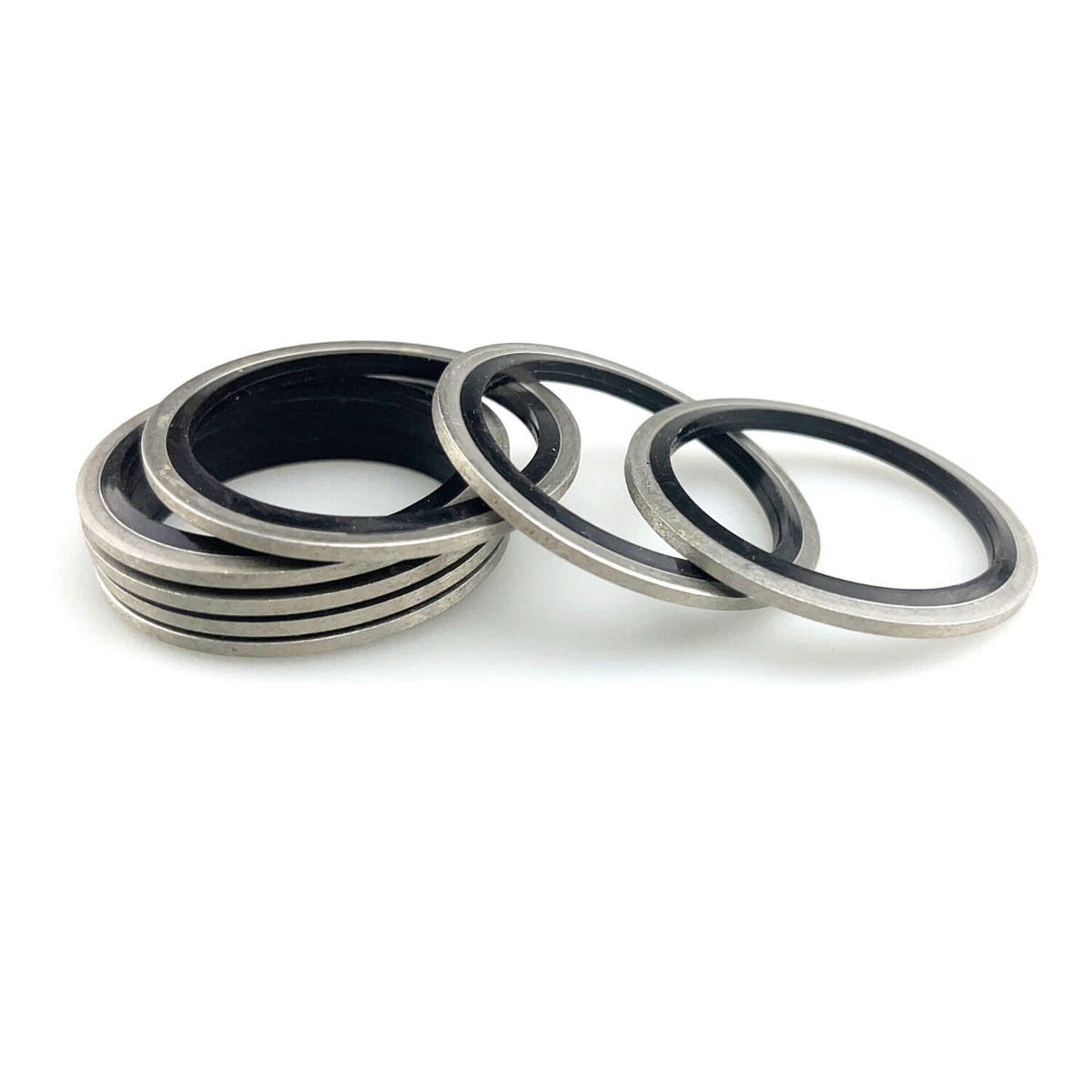 Saint-Lite metric semi-enclosed 304 stainless steel EPDM composite gaskets for high-pressure oil pipes, O-rings, inner diameter 16 [5 pieces]