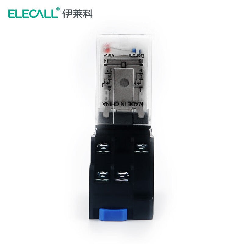 ELECALL HH52P small intermediate relay AC two open and two closed with light and base electromagnetic relay set 8 feet MY2NJ AC36V