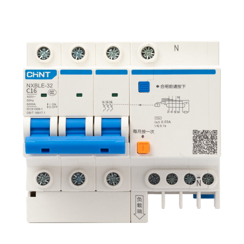 Chint NXBLE-32 16A Residual Current Circuit Breaker 3P+N