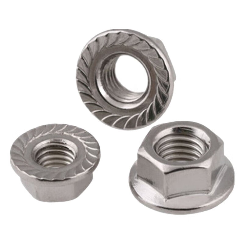 Winstein WSX209 (100 pieces) Flange Nuts 304 Stainless Steel Hexagonal Locking Nuts with Washers and Anti-slip Caps M6