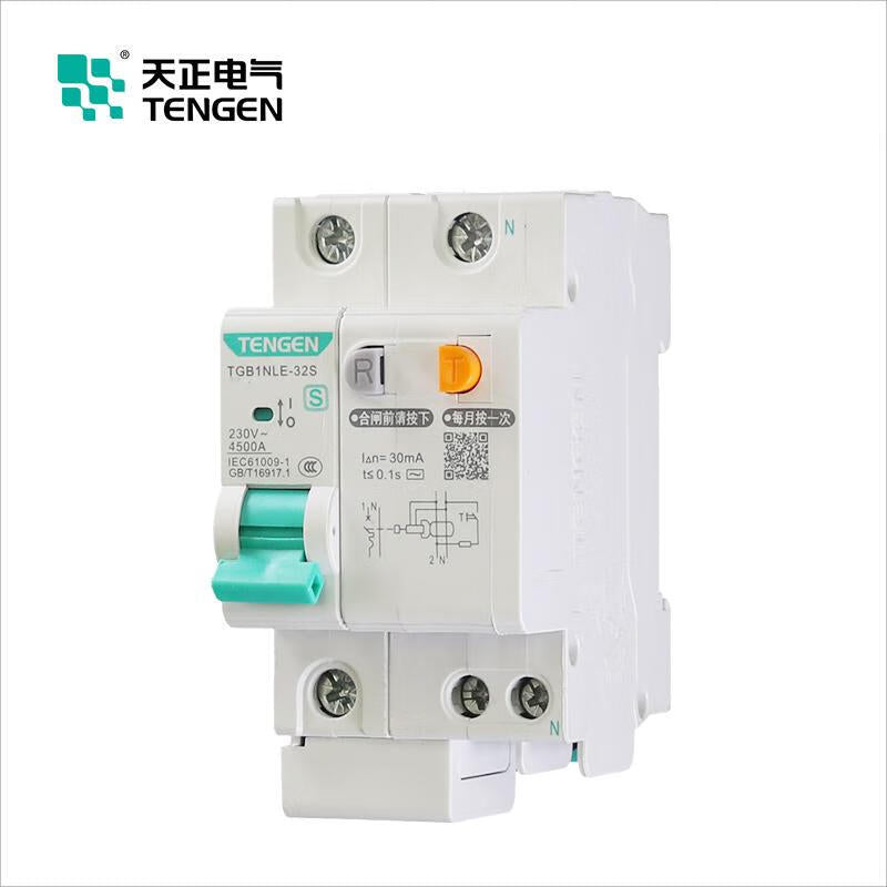 Tianzheng Electric (TENGEN) Leakage protection leakage protection circuit breaker Type C leakage value 30mA TGB1NLE-32S 1P+N C20 30mA 335027100003