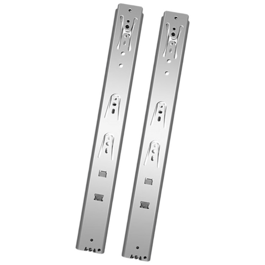 Hettich 300mm drawer slide with damping and buffer, thickened three-section cabinet slide rail KA5632, silver.