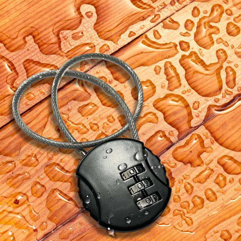 Shanglijin Extended Steel Cable Combination Lock, Thin Steel Wire Rope Padlock, Compact and Portable Combination Helmet Lock, Luggage Lock, 30cm