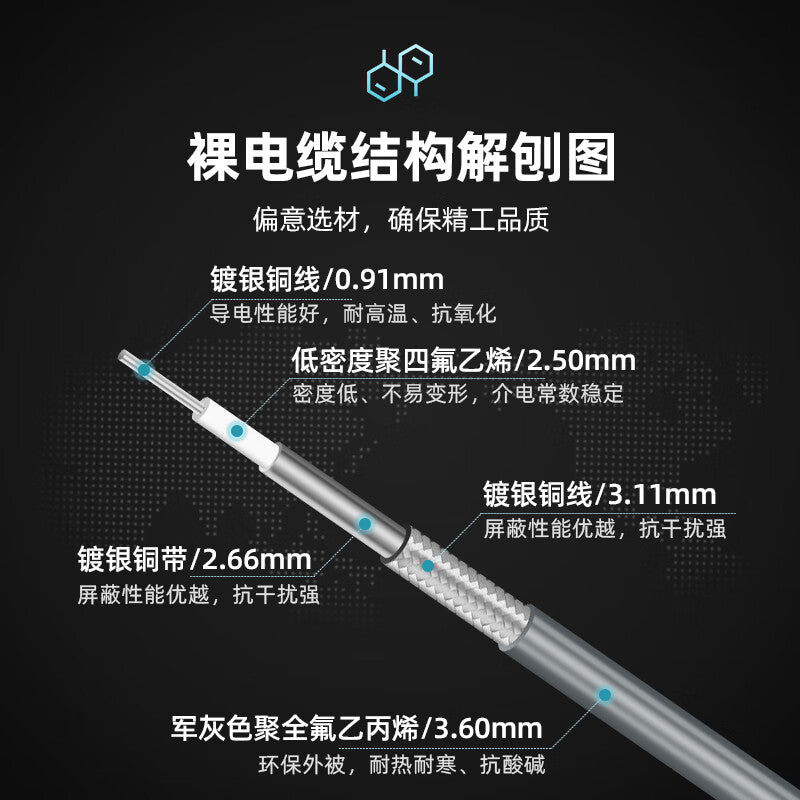XINQY N/SMA 18G Low-Loss Stable Phase Coaxial RF Cable Connector, Flexible Testing, 50 Ohms, Cable Assembly, N Male to N Female, 0.5m