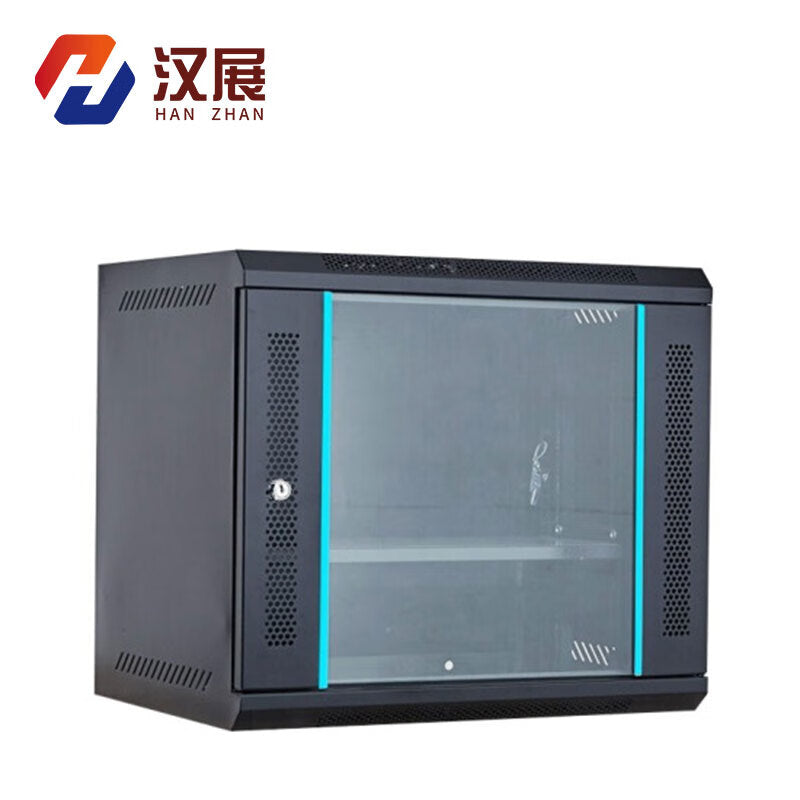 Hanzhan 12U Wall Mounted Network Cabinet - Cold Rolled Steel, 19 Inch
