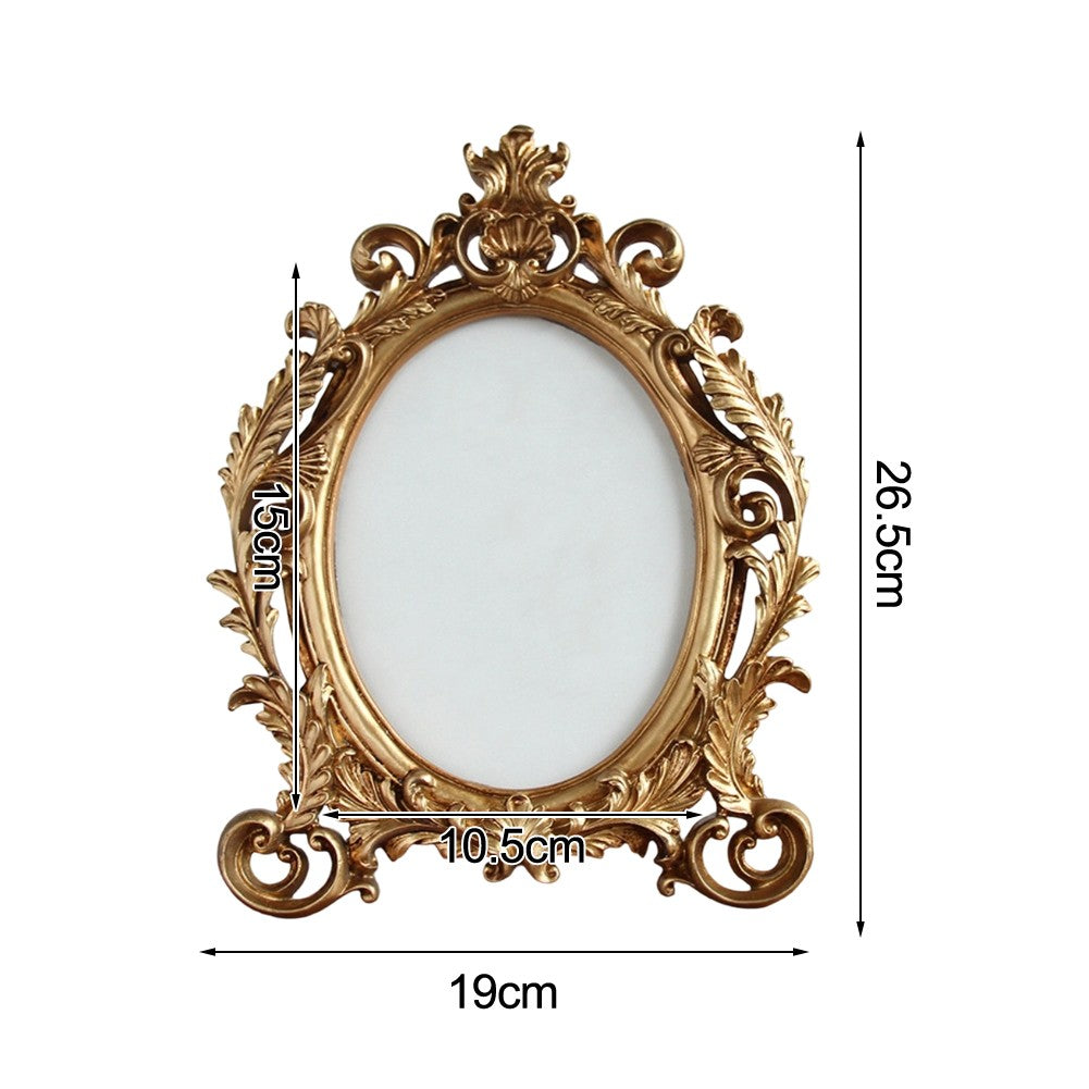Oval Photo Frame Vintage European Style Distressed Finish Wall Mountable
