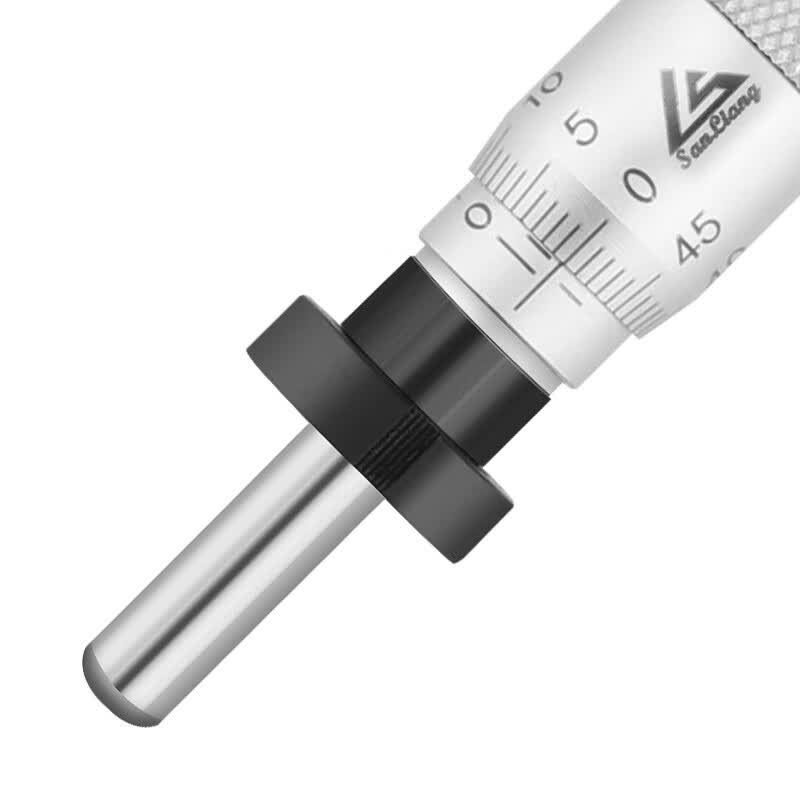 Three-dimensional digital micrometer with 0-25mm high precision (0.001mm) spiral micrometer and flat round head, JD368 mechanical, 0-13mm flat head with nut.