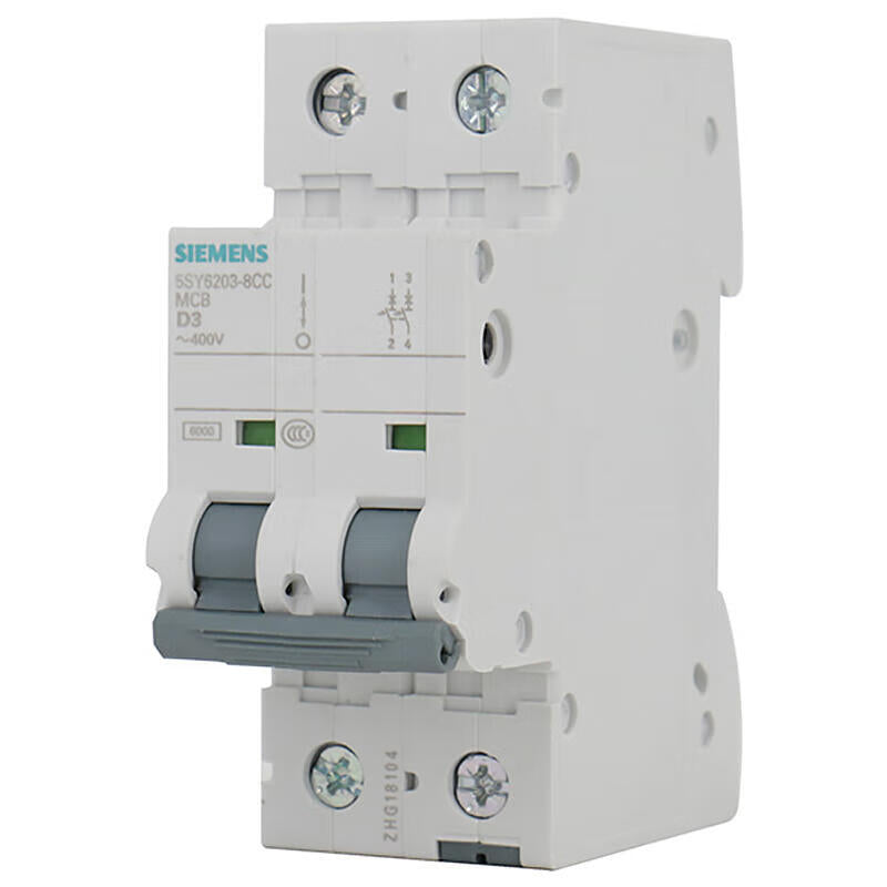Siemens 5SY62P D8 Miniature Circuit Breaker 8A 2P 6kA