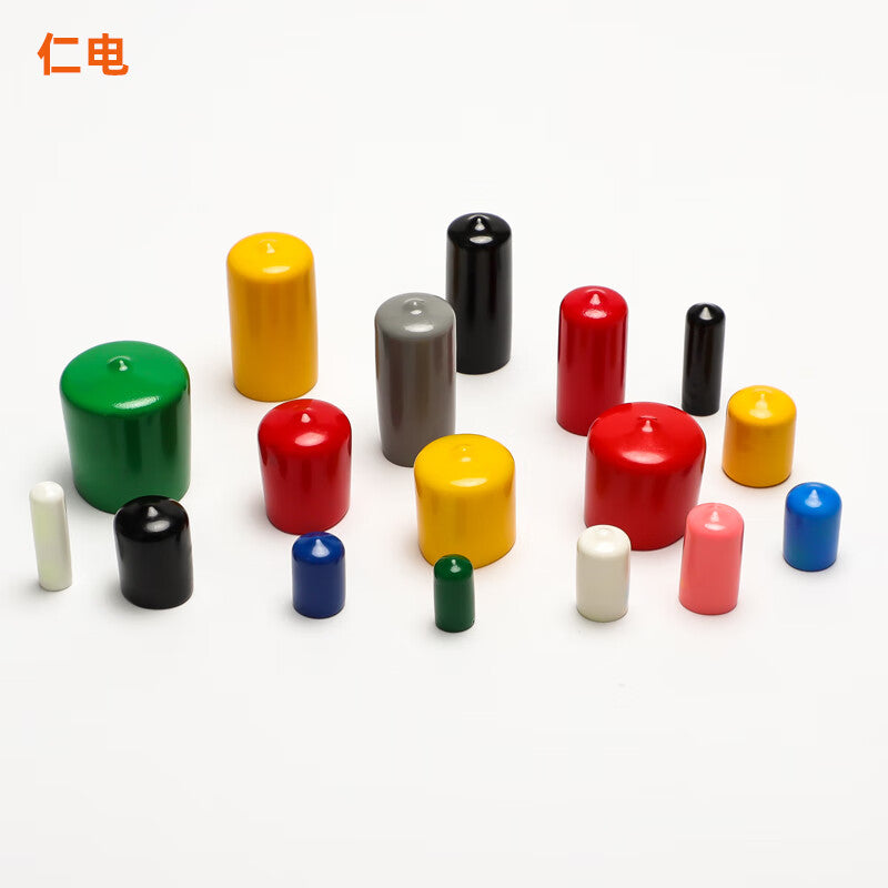 Ren Dian rubber sheath screw protector rubber cap silicone soft rubber sleeve external thread rubber protective cap tube cap plastic sleeve Inner diameter Φ19mm (50 pieces)