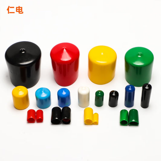 Ren Dian rubber sheath screw protector rubber cap silicone soft rubber sleeve external thread rubber protective cap tube cap plastic sleeve Inner diameter Φ19mm (50 pieces)