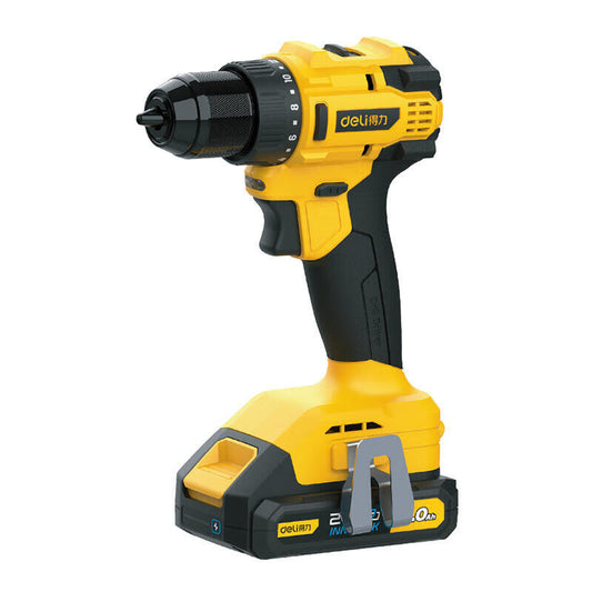 Deli Tools Home Improvement Grade 20V 50N.m Brushless Lithium Drill; DC120 (Two Batteries and One Charger 2.0)