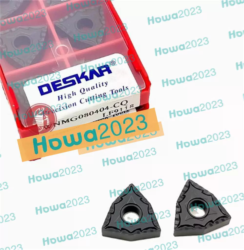 10Pieces/Box WNMG080404-CQ LF9118 DESKAR CNC Carbide Blade Turning Inserts [1]