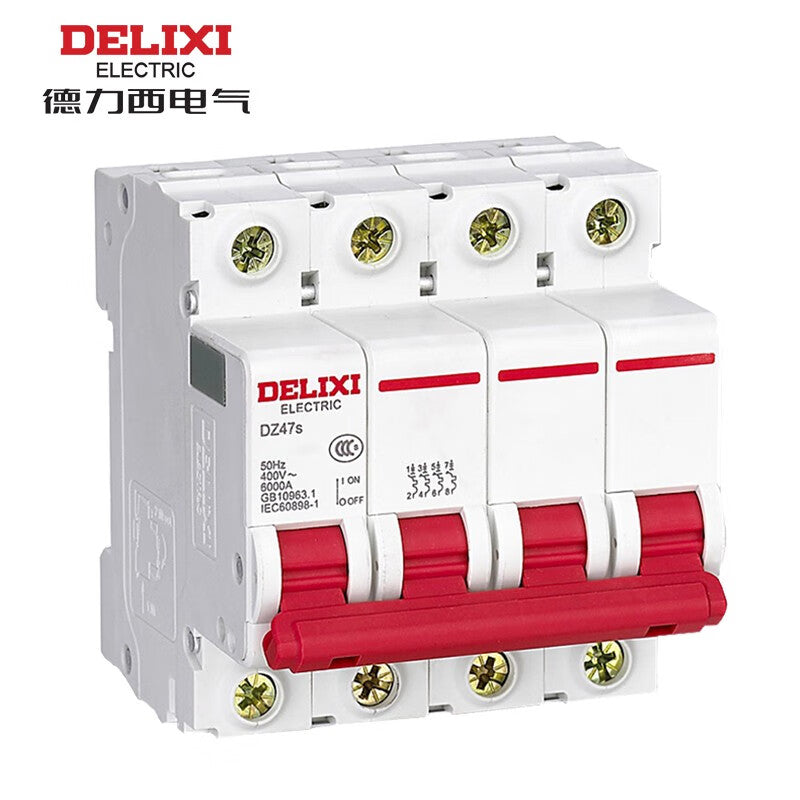 Delixi DZ47s 4P C 25A 6KA 400VAC DZ47SN4C25 miniature circuit breaker
