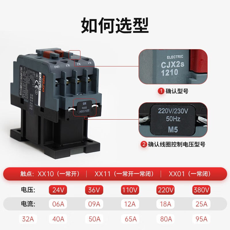 Delixi Electric CJX2v-0610 110V 50/60Hz RoHS 1NO Dengfeng Series CJX2V0610F7 AC Contactor