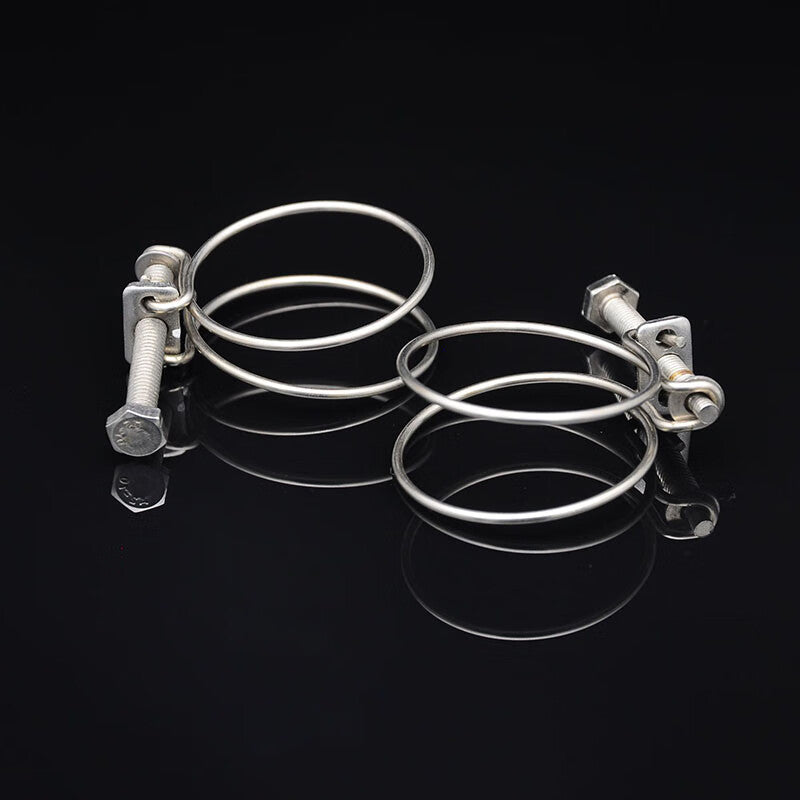 Zhangshi Yijia Stainless Steel Double Wire Hose Clamps for Fire Hose, 304 Material, 115-125*3 [Wire Diameter] / 5 pieces