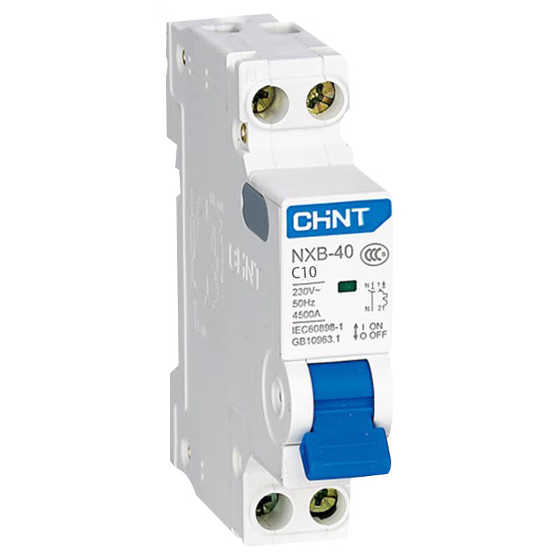 Chint miniature circuit breaker 1P+N 10A C 4.5kA NXB-40 1P+N C10 4.5kA