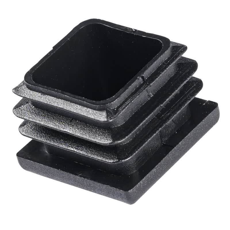 Winstein W1009 (100 pieces) Square Pipe Plugs, Plastic PE Pipe Plugs, Square Pipe Caps, Furniture Foot Pads, End Caps, Black 20*20 Square Pipe Plugs