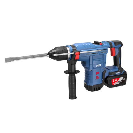 Dongcheng 20v rechargeable brushless electric hammer with two batteries and a 6.0Ah charger