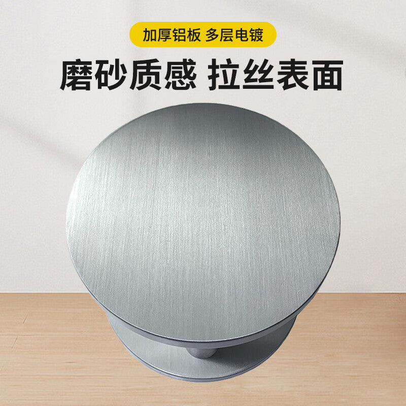 Deqi Glass Door Handle, Chinese Style Double Door Handle, Modern Minimalist Round Handle, Brushed Silver, Diameter 150mm