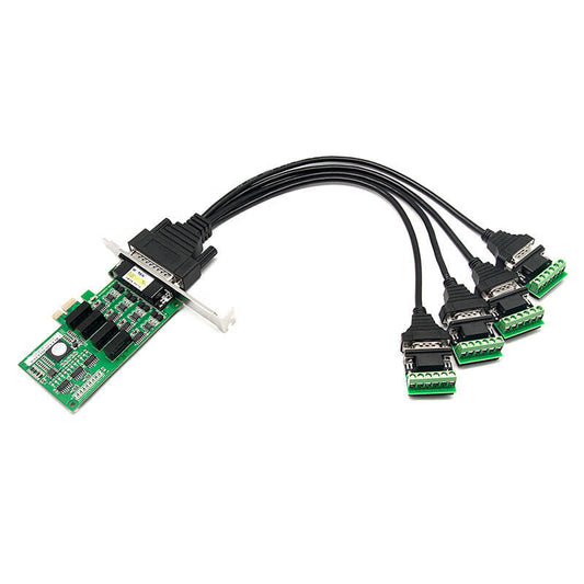 UOTEK PCI-E to 4-port RS485/422 serial port card computer serial port expansion card with serial port cable 9-pin com port industrial grade; UT-794I