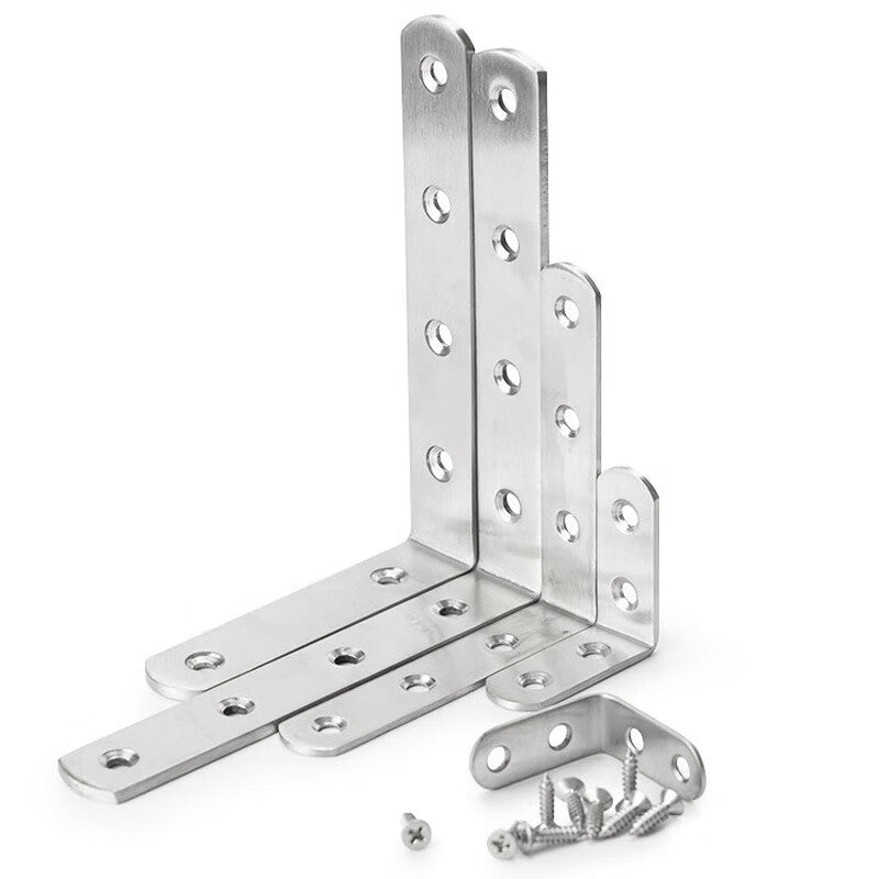 Jin Gu Lao Thickened Stainless Steel Angle Bracket Fixer 90 Degree Right Angle Triangular Bracket L-Shaped Layer Support 10 Pieces Pack with Screws No. 1 20*20*16mm