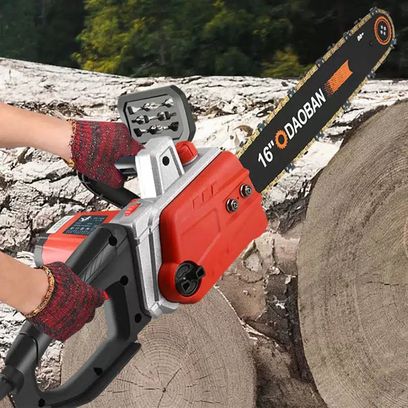 12/16 Inch High Power Corded Chainsaw 220V Handheld AC Household Brushless Electric Chain Saw for Wood Felling Cutting [3]