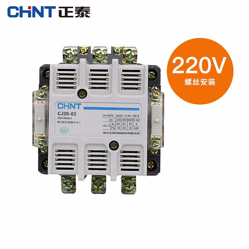 CHNT CJ20-63 Contactors with Two Normally Open/Closed Contacts