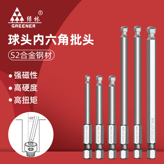 GREENER Hexagonal Screwdriver Bit, 100mm Ball Head H3