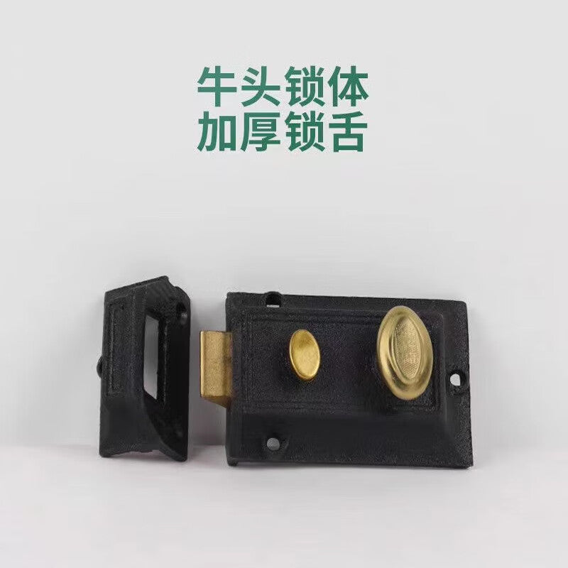 Thousand-speed wheel bull head lock, old-fashioned wooden door lock, external door lock, double-lock pin tumbler lock, bull head lock