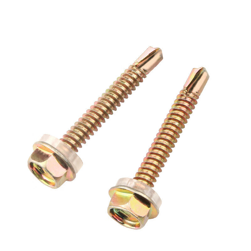Chaiba Color Zinc Hex Self-Drilling Screws, Self-Drilling Dovetail Screws, Customizable M4.8*40mm (100 pieces/pack). Price per pack.