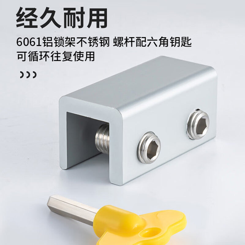 3-pack of aluminum alloy safety locks with speed-reducing wheel window limiters and door screen fixing clips.