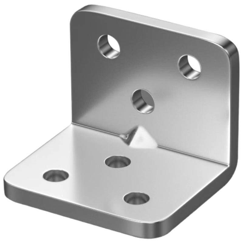 Chuco Stainless Steel Angle Bracket 90-degree Right Angle Fixer Angle Iron Triangle Shelf Support Hardware Connector Piece 6 Holes 10 Pieces