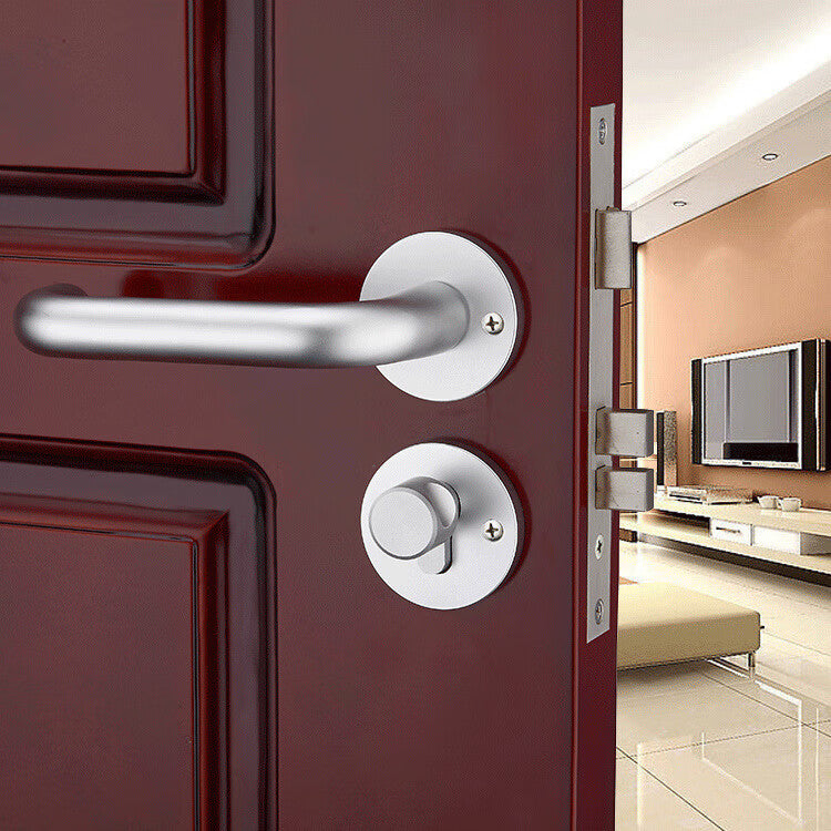 Thousand-speed wheel European-style door lock, bedroom split unit, solid wood door, room handle lock, silver.