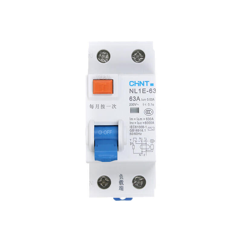 Chint NL1E-63 1P+N 63A 30mA Miniature Circuit Breaker