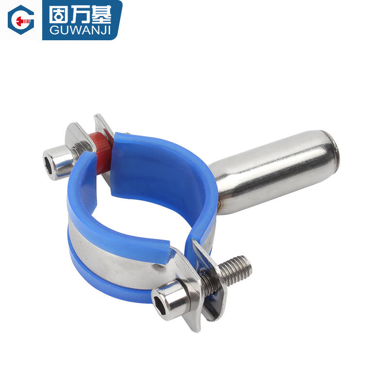 Guwanji GWJ-181 Pipe Bracket Clamp 304 Stainless Steel Pipe Bracket Water Pipe Fixing Clip Round Pipe Buckle Hoop PVC Locking Clamp Ф51-57 [1 piece] Without Rubber Pad