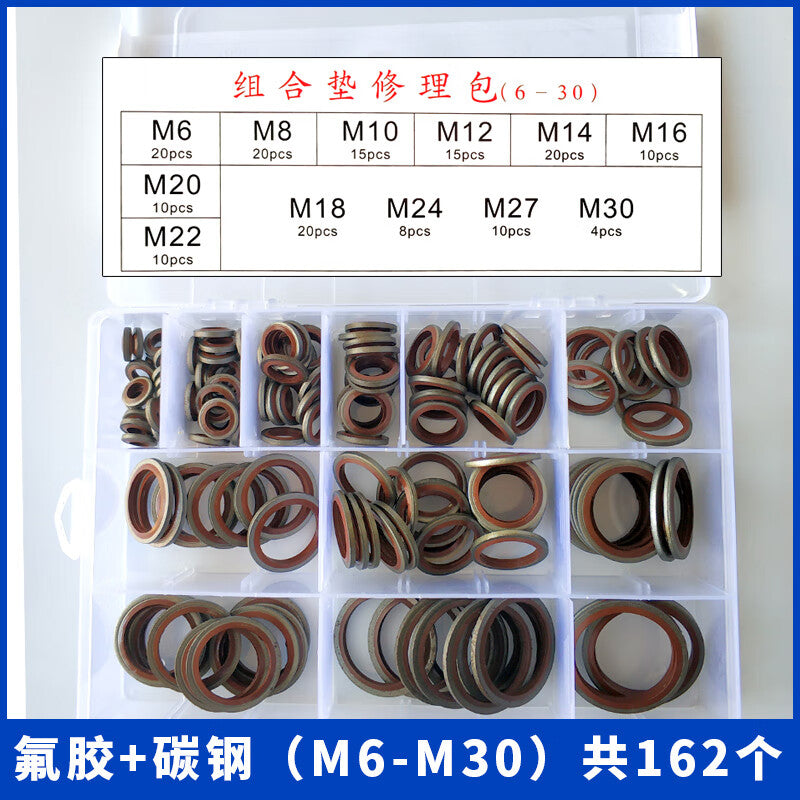 Kangzerun and KZRH semi-enclosed combination washer repair box gasket set fluoropolymer copper stainless steel screw oil resistant